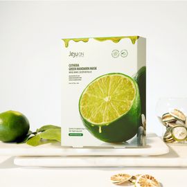 [JEJUON] Jejuon Cuterra Green Tangerine Mask Pack 23mL x 8 Sheets Vitamin C Antioxidant Patch_Organic Jeju Green Tangerine, Citrus Honey, Aloe Vera Leaf_Made in Korea